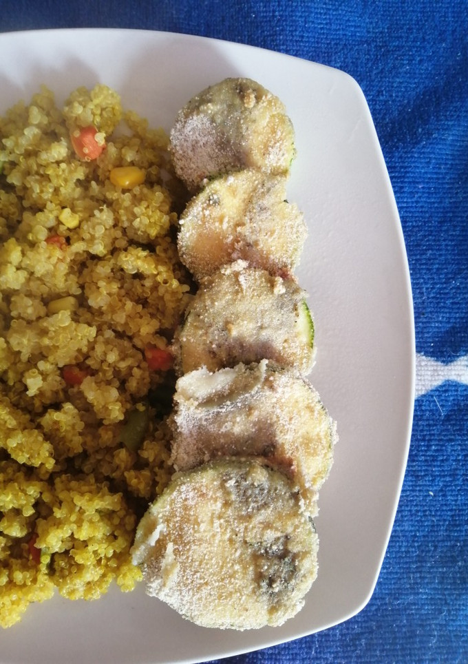 Una foto de Milanesas de zapallo italiano