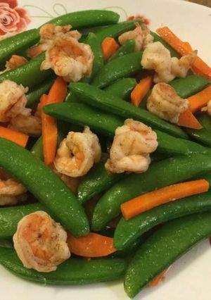 甜豆夾炒蝦仁 的食譜成品照片