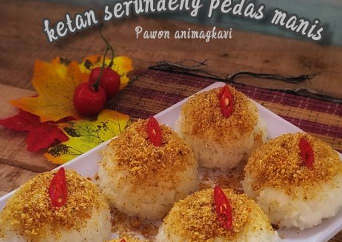 Standar Resep enak memasak 362# Ketan serundeng pedas manis  sempurna