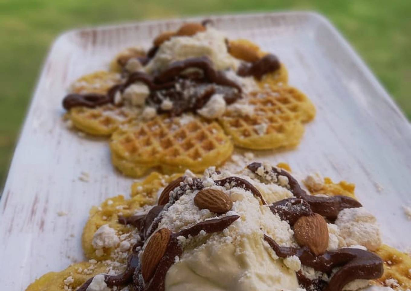 Waffles con harina de almendras