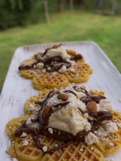 Una foto de Waffles con harina de almendras