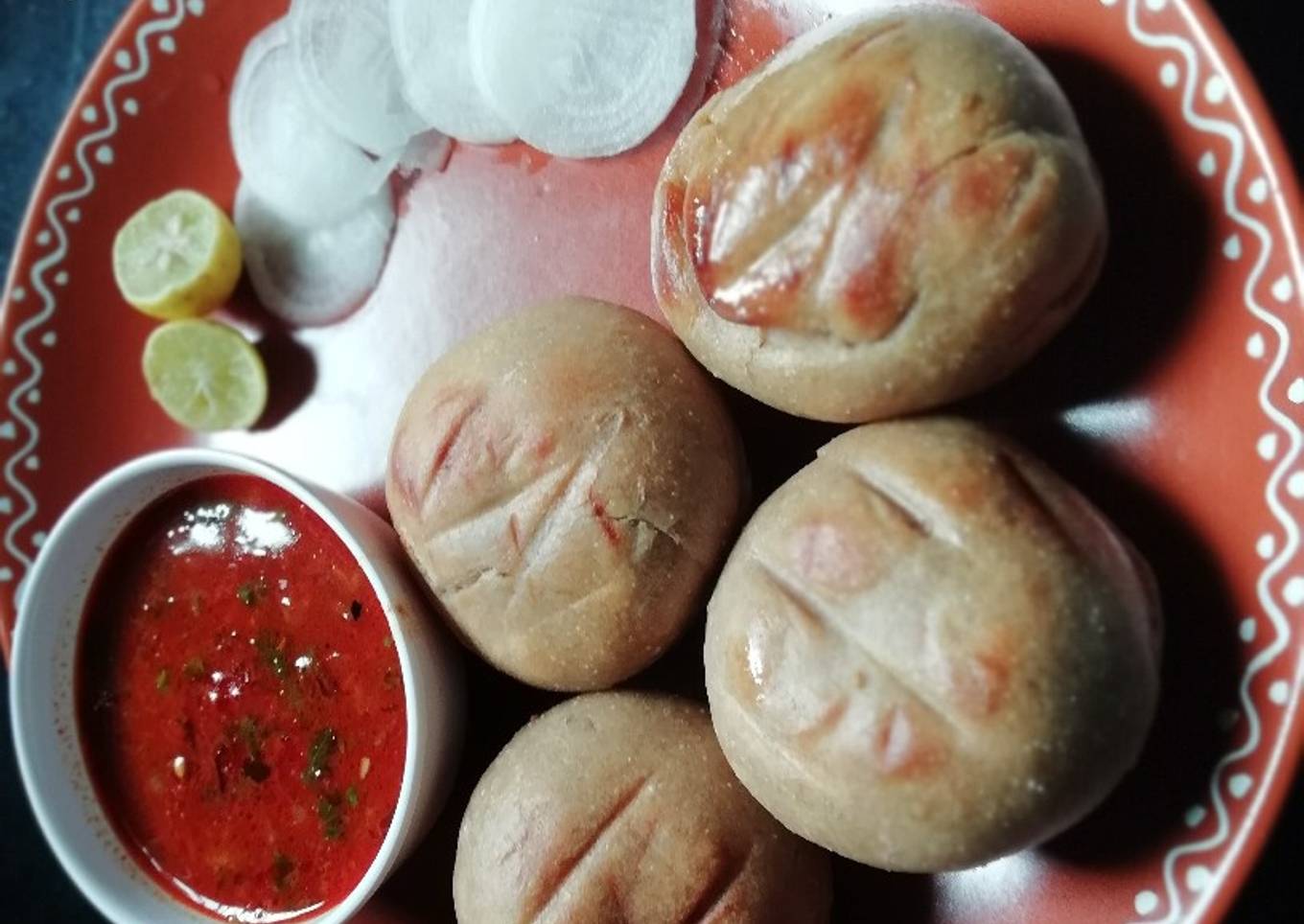 Masoor dal and bati
