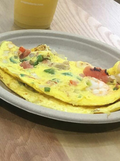 A picture of Egg and shrimp veggies.