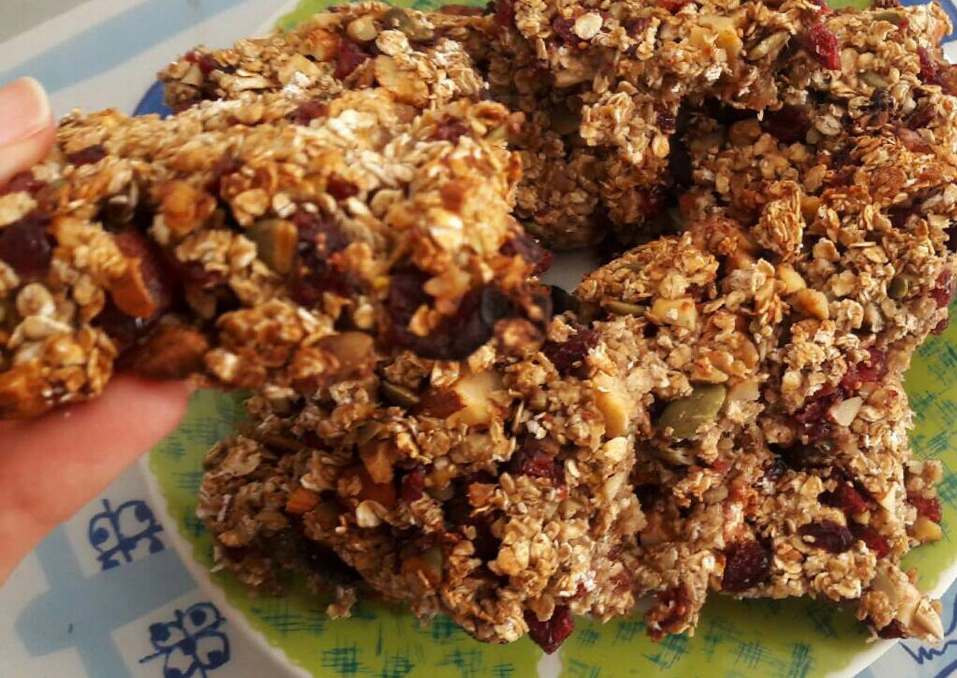 Barritas de avena con arándanos