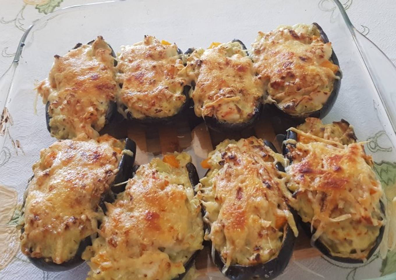 Berenjenas rellenas de pollo