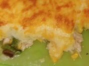 A picture of leftover turkey casserole