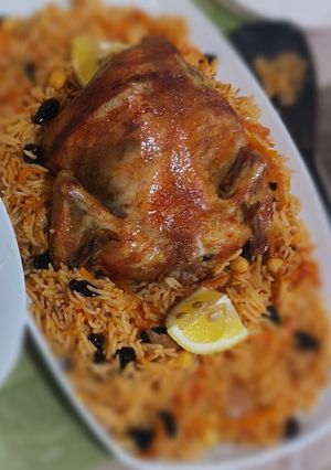 صورة لوصفة رز بخاري ودجاج شواية 🍗