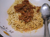 Bakmi ayam geprek matah