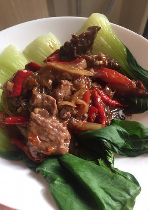 Foto resep Daging blackpepper pok choi