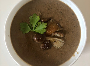 A picture of 4-Mushroom soup #vegan #vegetarian #paleo #soupcontest.