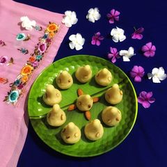 A picture of Suji Coconut Modak.