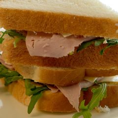 A picture of Jambon Cheese Sandwich with a Simple Dressing 🥪 Slow Morning Home Table.