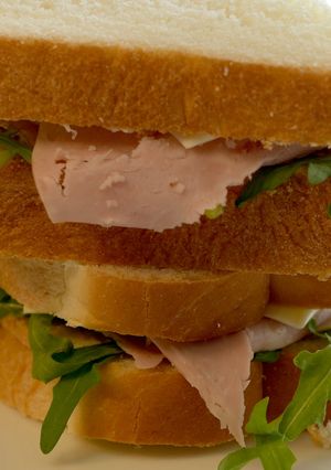 A picture of Jambon Cheese Sandwich with a Simple Dressing 🥪 Slow Morning Home Table.