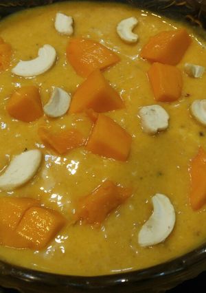 A picture of Alphonso Mango Rice Pudding.