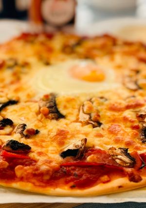 Hình của món Pizza Nấm Mỡ, Jambon, Phô Mai Mozzarella Bonus Trứng Gà.