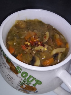 A picture of Vegetable soup.