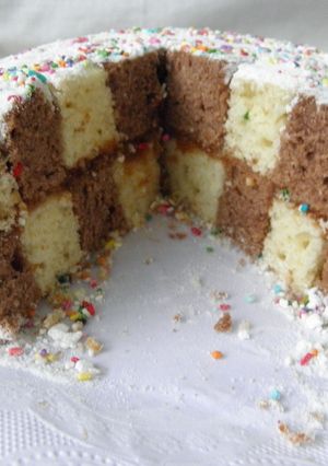 Una foto de Torta damero o ajedrez