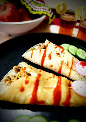 A picture of Mix veg in Crepe Style Wrap.