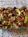Ensalada de alubias de bote con champiñón