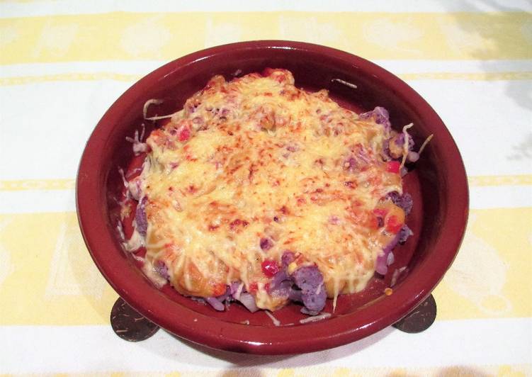 Coliflor Morado Con Bechamel Gratinado Al Horno Receta De Cocinar Con Jorgette Cookpad