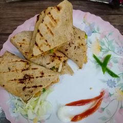 Chapati roll with less oil A picture of Chapati roll with less oil.