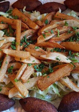 صورة لوصفة كبة طحين الرز مع البطاطا