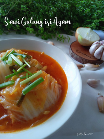 Resep Sawi Gulung isi Ayam Praktis