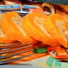 A picture of Stuffed mango icecream.