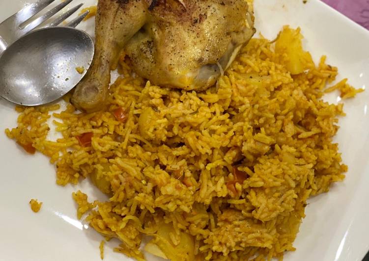 كبسة الدجاج بالبطاطس