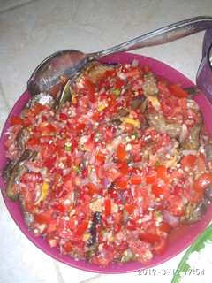 Foto resep Terong penyet sambal Matah