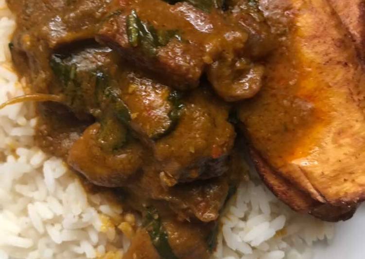 creative Banga Stew with White Rice and Plantain Recipe | what is used to make Banga Stew with White Rice and Plantain how to make