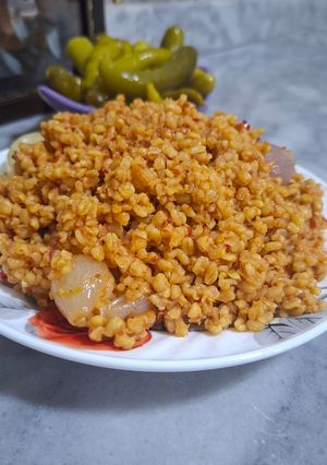 صورة لوصفة برغل بالبندورة🍅😋