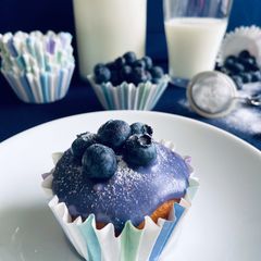 A picture of Blueberries & Lemon Muffins!! 🫐🍋.