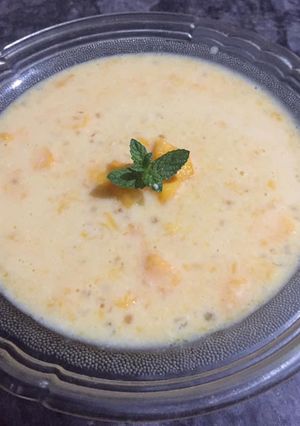 A picture of Sagudana mango kheer.