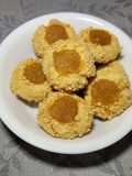 Cheesy Almond Pineapple Thumbprint Cookies