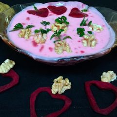 Walnuts beetroot Raita A picture of Walnuts beetroot Raita.