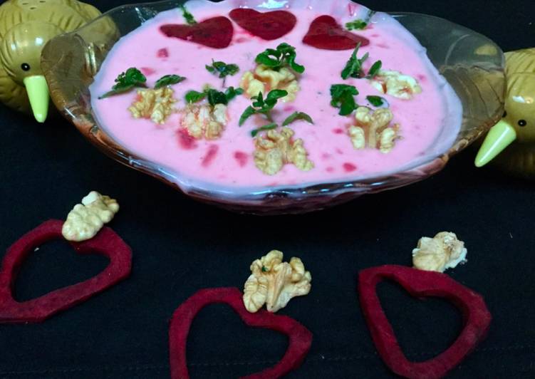 Recipe of Super Quick Homemade Walnuts beetroot Raita