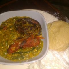 A picture of Unripe plantain swallow.