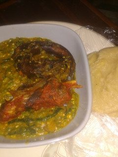 A picture of Unripe plantain swallow.