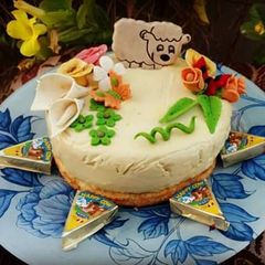 Mango mousse cheese cake🍋🎂 A picture of Mango mousse cheese cake🍋🎂.