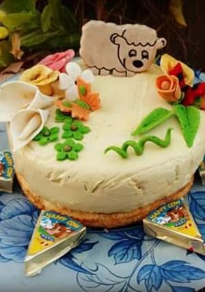 A picture of Mango mousse cheese cake🍋🎂.