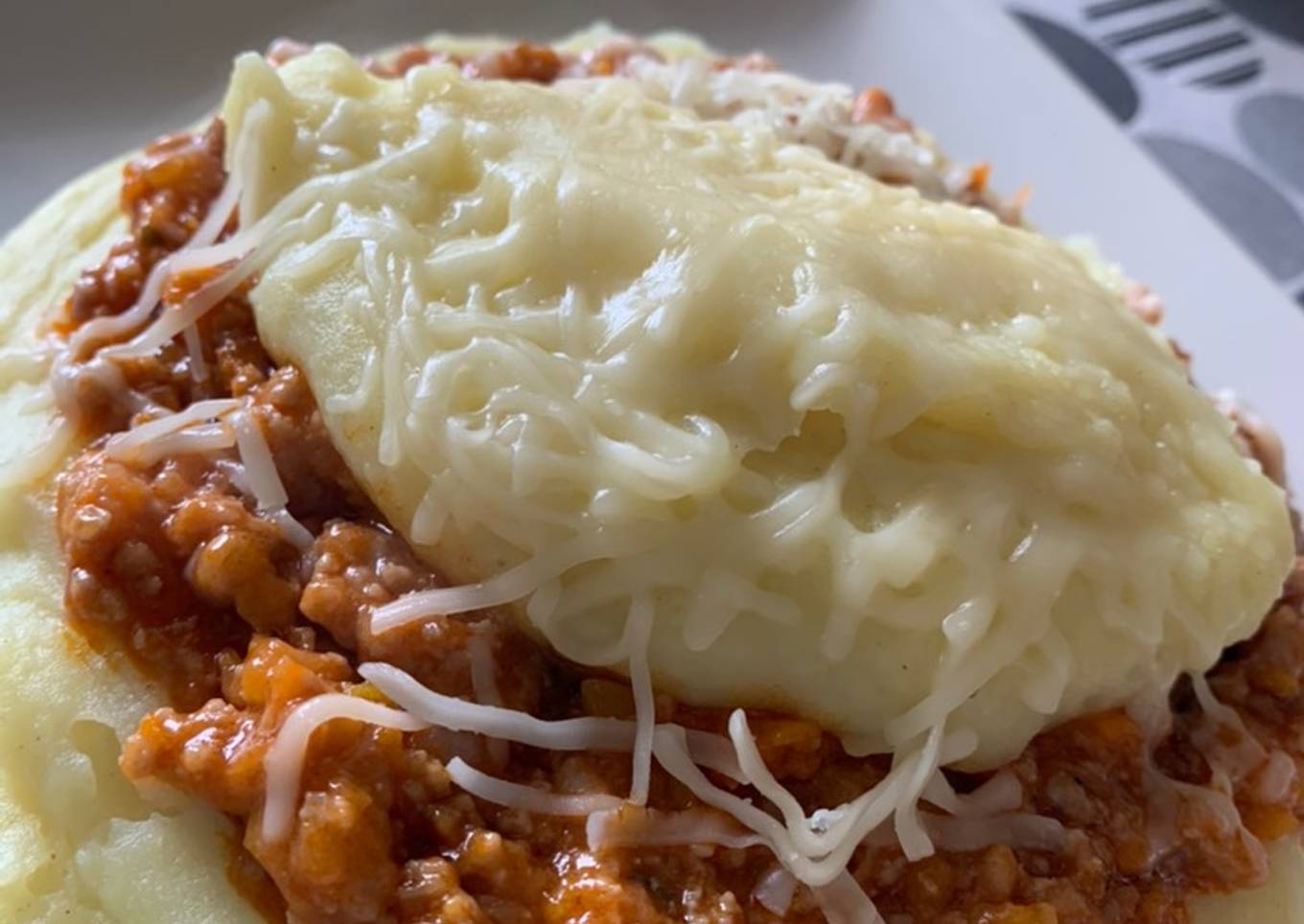 Timbal de puré y boloñesa😋