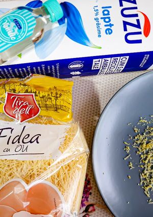 O poză a rețetei Fidea cu lapte fără zahăr.