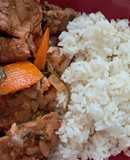 Lombinho estufado com arroz🍚