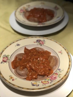 Una foto de Sorrentinos de jamón y queso