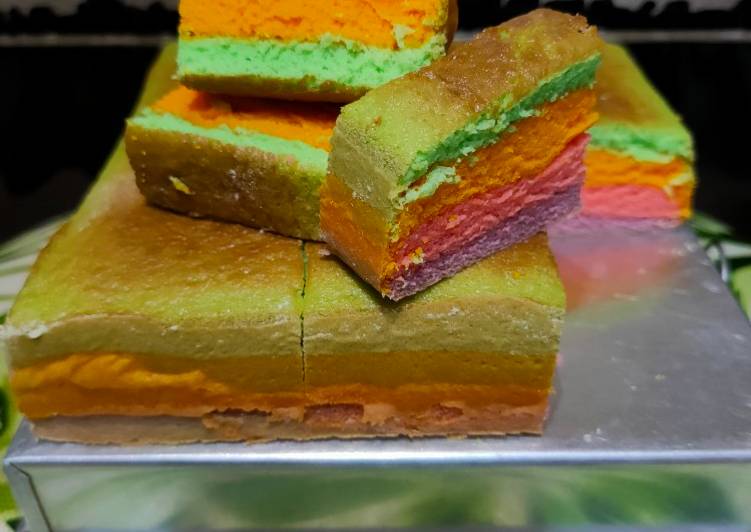 Bolu rainbow (bisa panggang bisa kukus)