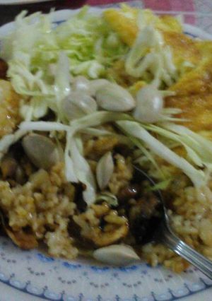 Foto resep Nasi goreng jamur merang dan pete