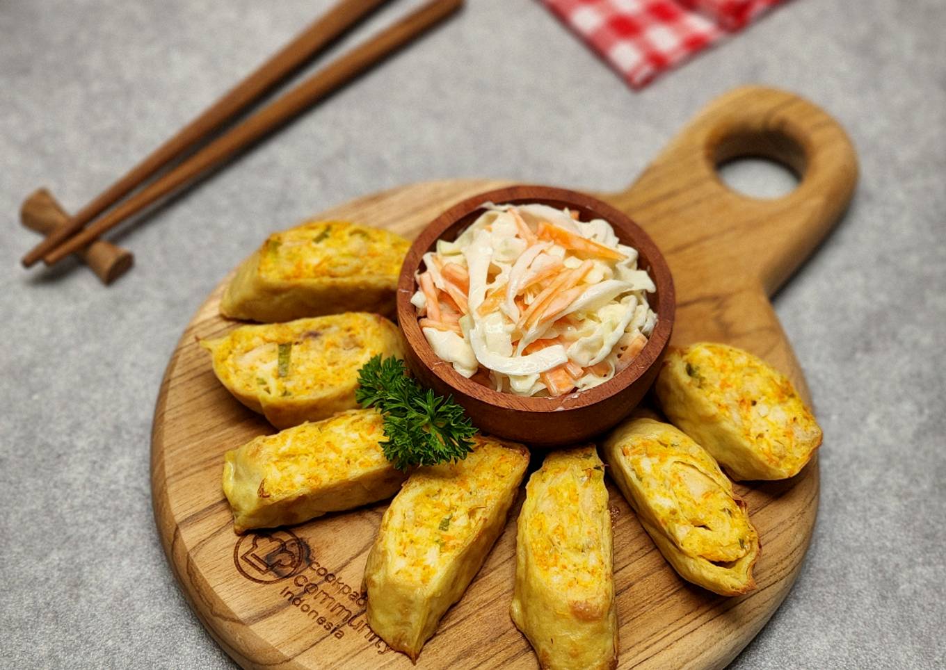 Egg Roll Tahu Ayam Bebas Gluten dan Rendah Minyak