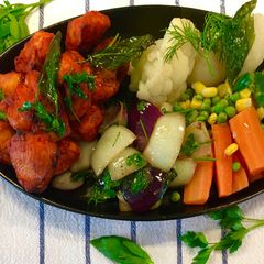 A picture of Chicken Sizzler With Herbs.