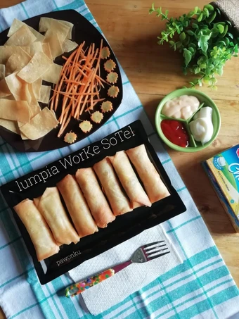 Cara Mudah Membuat Resep  500.Lumpia WorKe SoTel (Wortel Keju Sosis Telur) yang Lezat Sekali, Enak Banget